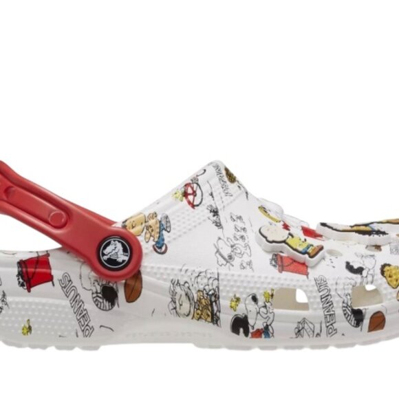 Crocs Mens Womens Adult Classic Peanuts Snoopy Charlie Brown Clog White (NEW) - Picture 3 of 7